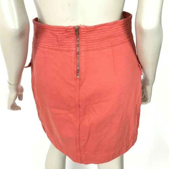 Anthropologie Utility‎ Mini Skirt Cotton Linen Flap - Picture 4 of 8